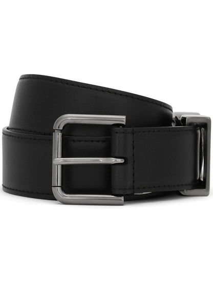 Dolce &amp; Gabbana Men Calfskin Belt With Dg Logo by Luosophy