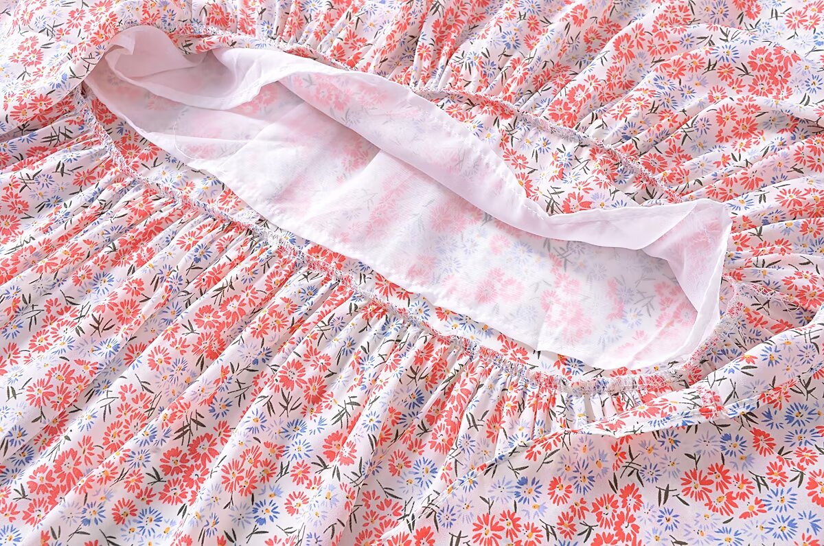 Women Clothing French Small Floral Print Slim Slimming Large Cami Dress by Ragazza