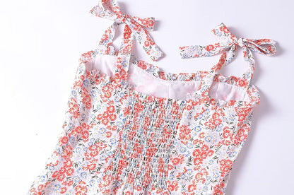 Women Clothing French Small Floral Print Slim Slimming Large Cami Dress by Ragazza