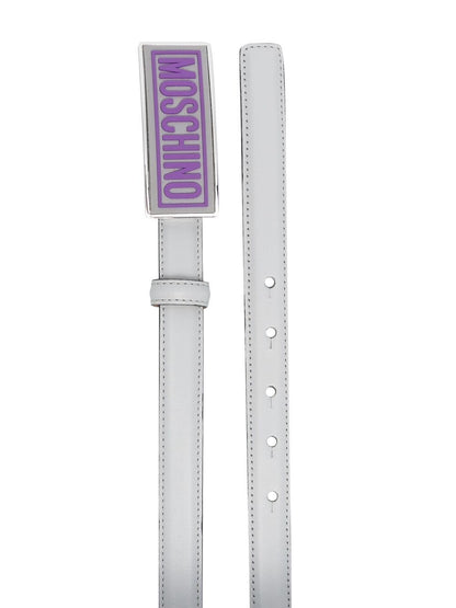 Moschino Men Belt With Enameled Buckle by Luosophy