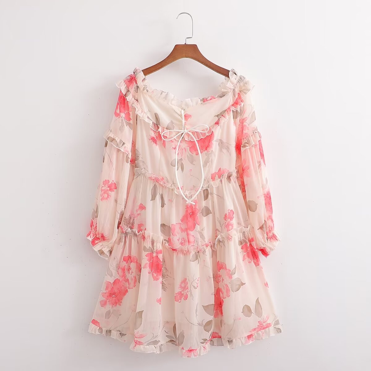 Autumn Girly Ruffled Printed Sweet Super Fairy Gas Dress by Ragazza