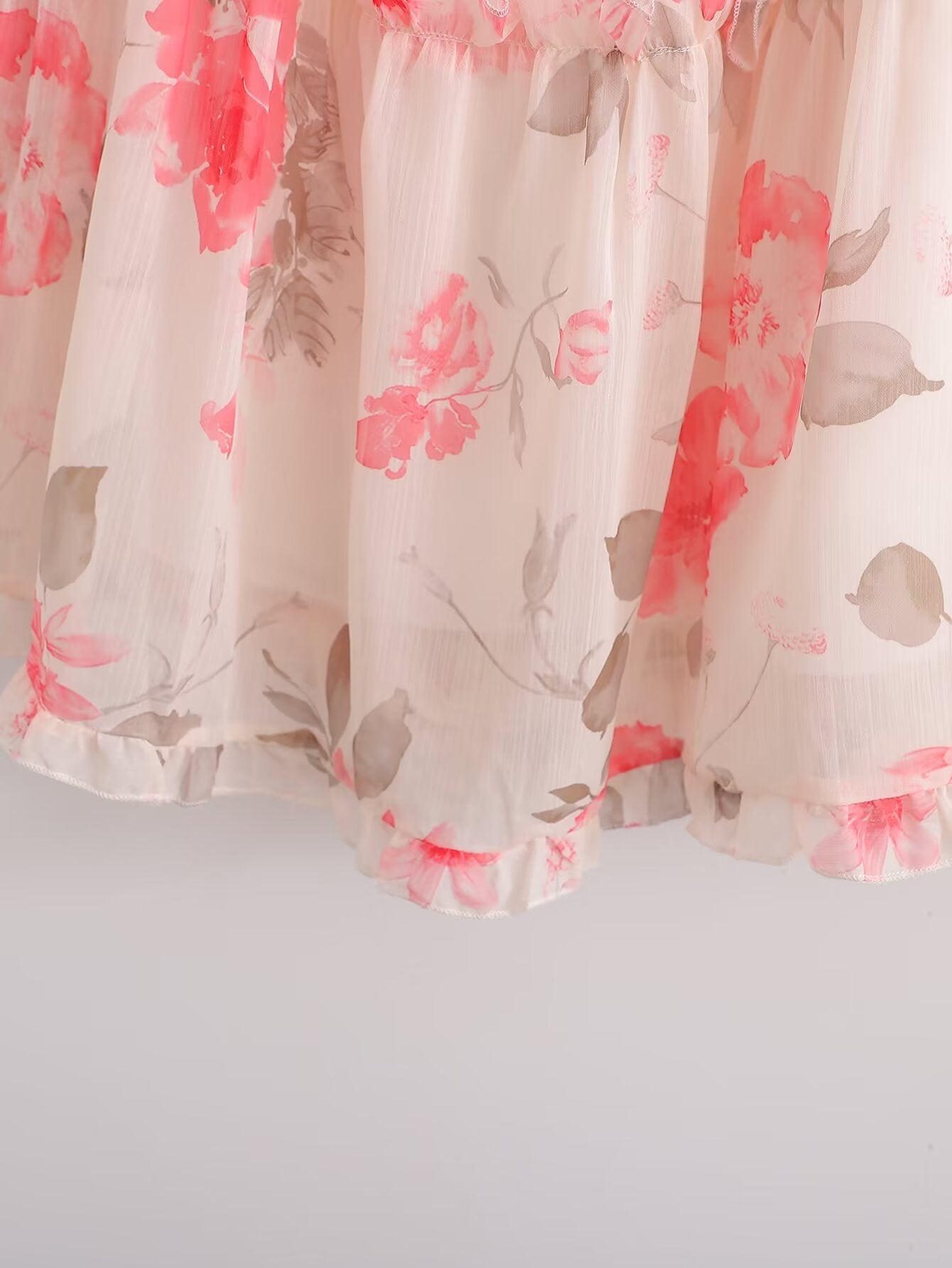 Autumn Girly Ruffled Printed Sweet Super Fairy Gas Dress by Ragazza
