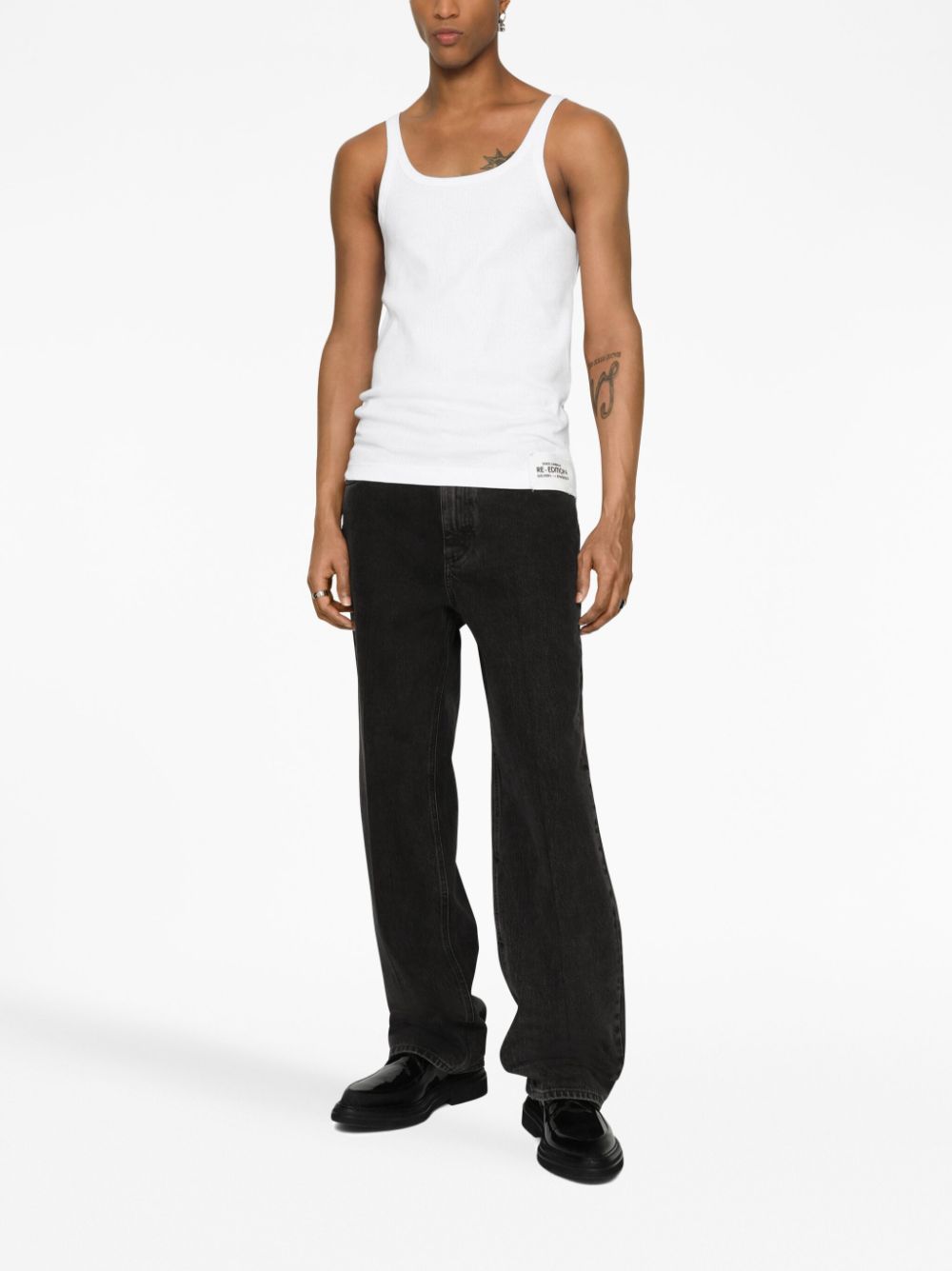 Dolce &amp; Gabbana Men Logo-Patch Cotton Tank Top