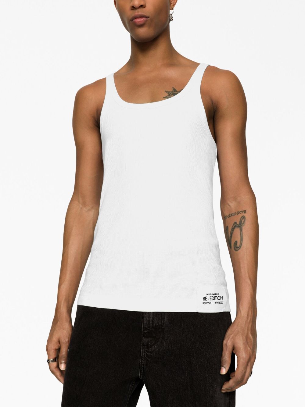 Dolce &amp; Gabbana Men Logo-Patch Cotton Tank Top