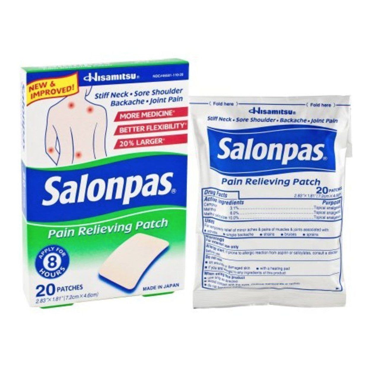 Salonpas Pain Relieving Patch 20 Patches by Pasteur Pharmacy