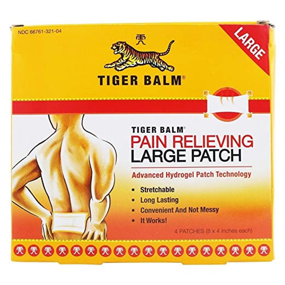 Tiger Balm Pain Relieving Hydrogel Patch, Large, 4 Patches by Pasteur Pharmacy