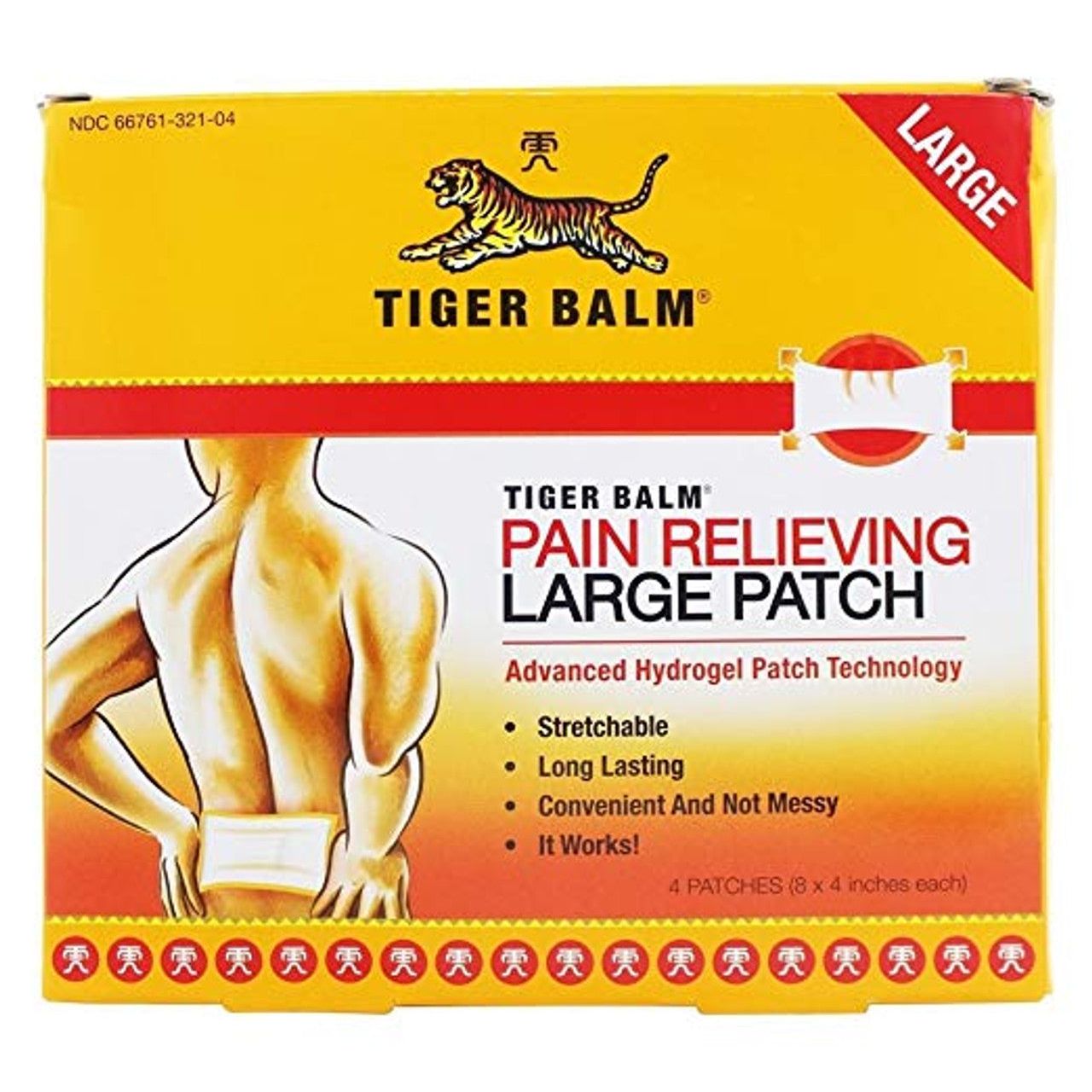 Tiger Balm Pain Relieving Hydrogel Patch, Large, 4 Patches by Pasteur Pharmacy