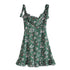 Sweet Sexy French Vintage Little Fresh Floral Printed Slim Fit Stringy Selvedge Lace up Dress  DestGlow