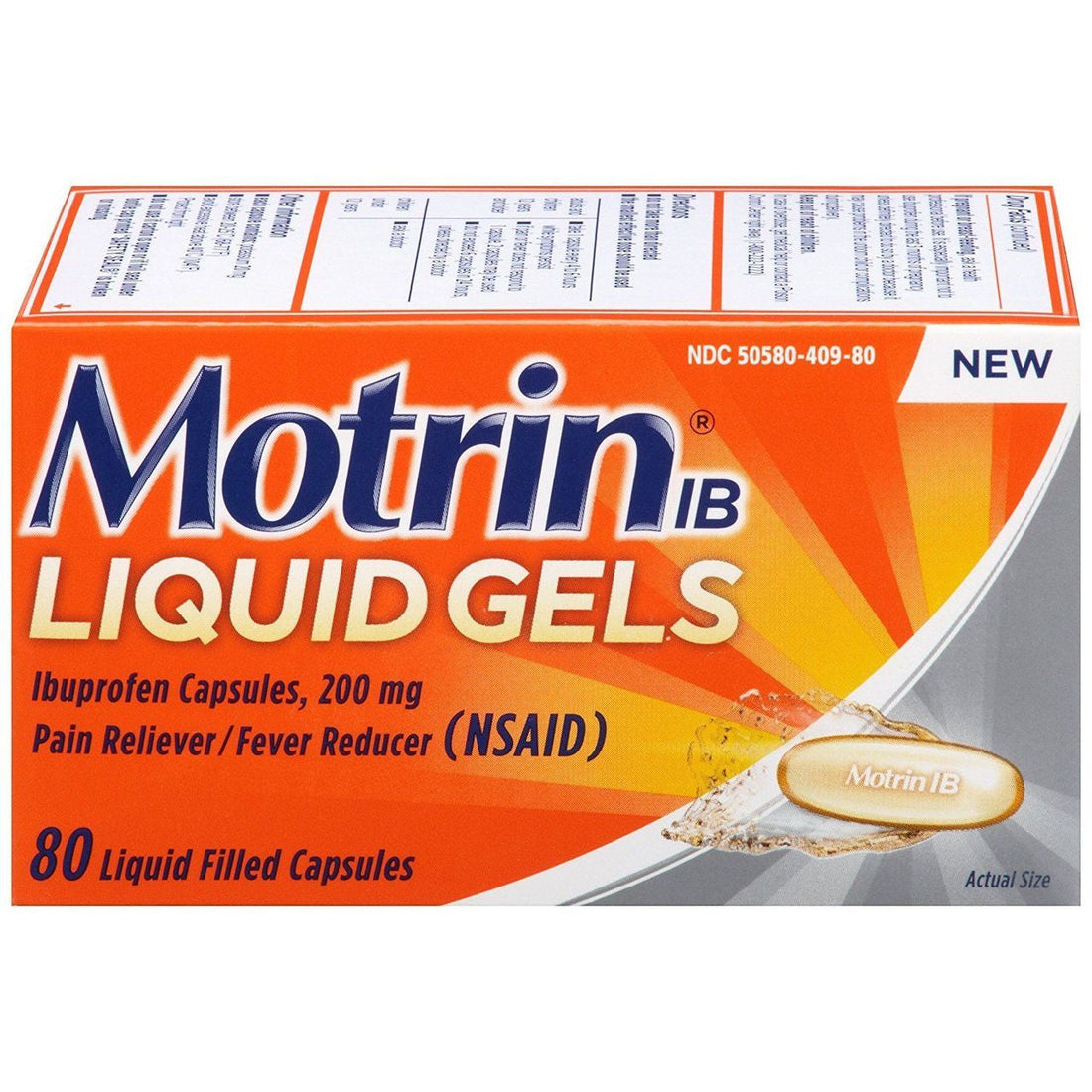 Motrin® IB Liquid Gels – Ibuprofen 200 mg (80 Count) 