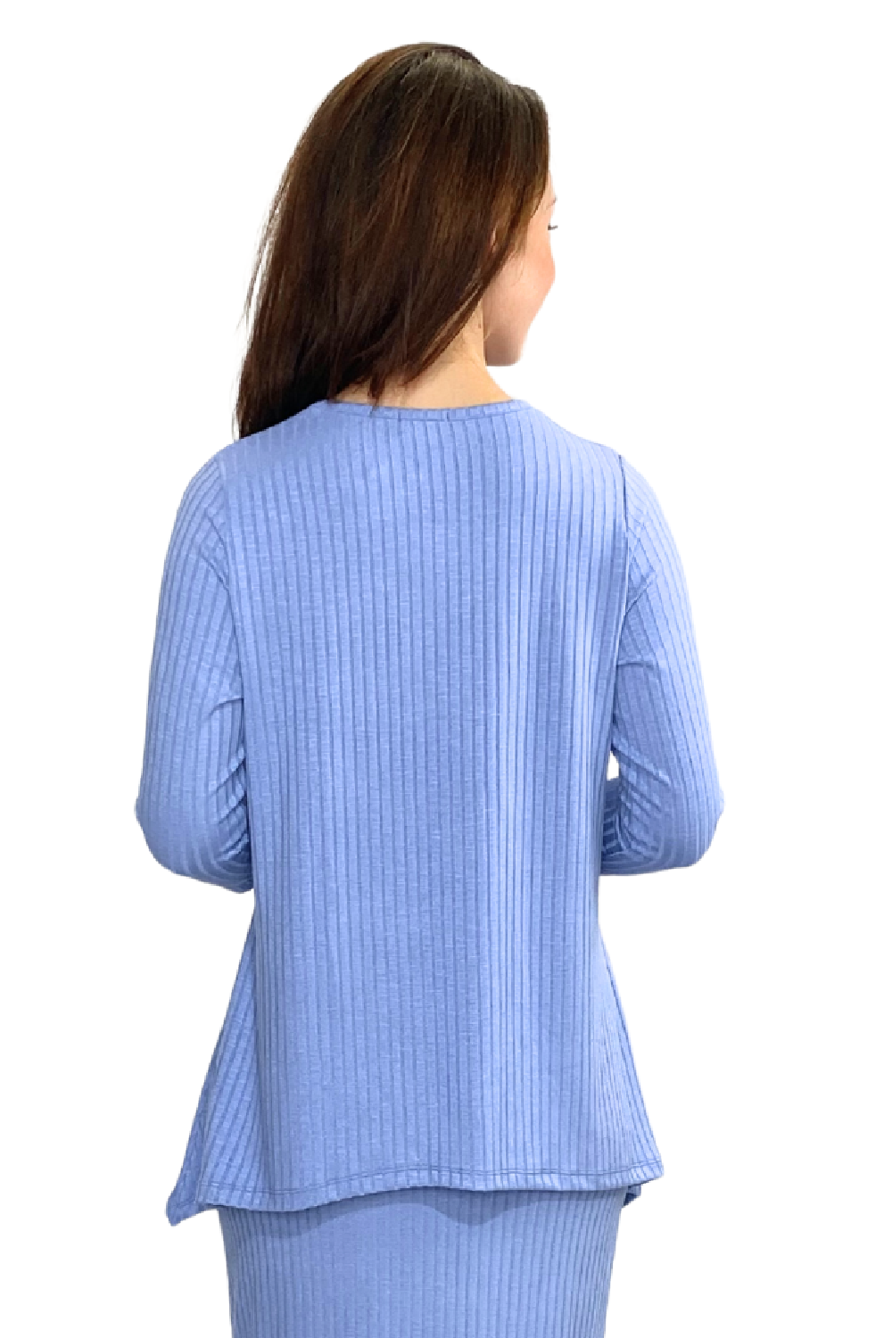 Popular Wide-Ribbed Handkerchief Hem Tunic with 3/4 Sleeves by Kosher Casual USA