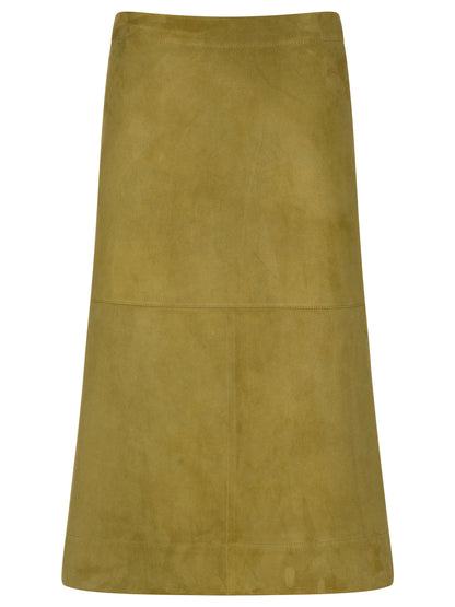 Bottega Veneta Women Suede Leather Midi Skirt by Luosophy