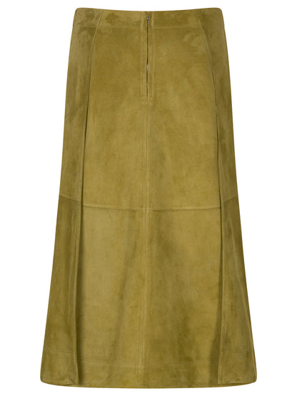 Bottega Veneta Women Suede Leather Midi Skirt by Luosophy