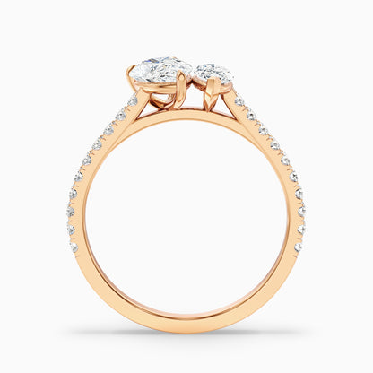 Annie Toi Et Moi Ring in 925 Sterling Silver With Pear and Marquise Two Stone Lab Grown Diamond (4 Ct. Tw.)