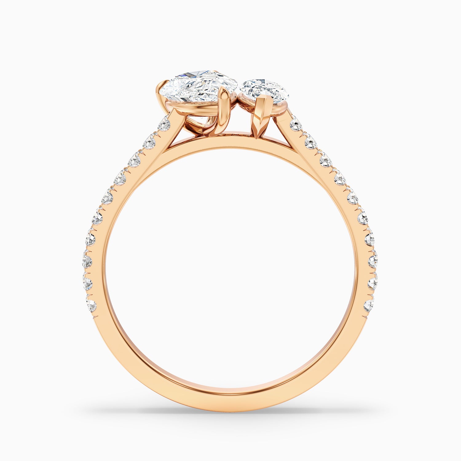 Annie Toi Et Moi Engagement Ring in 14k White Gold With Pear and Marquise Two Stone Lab Grown Diamond (4.5 Ct. Tw.)  DestGlow