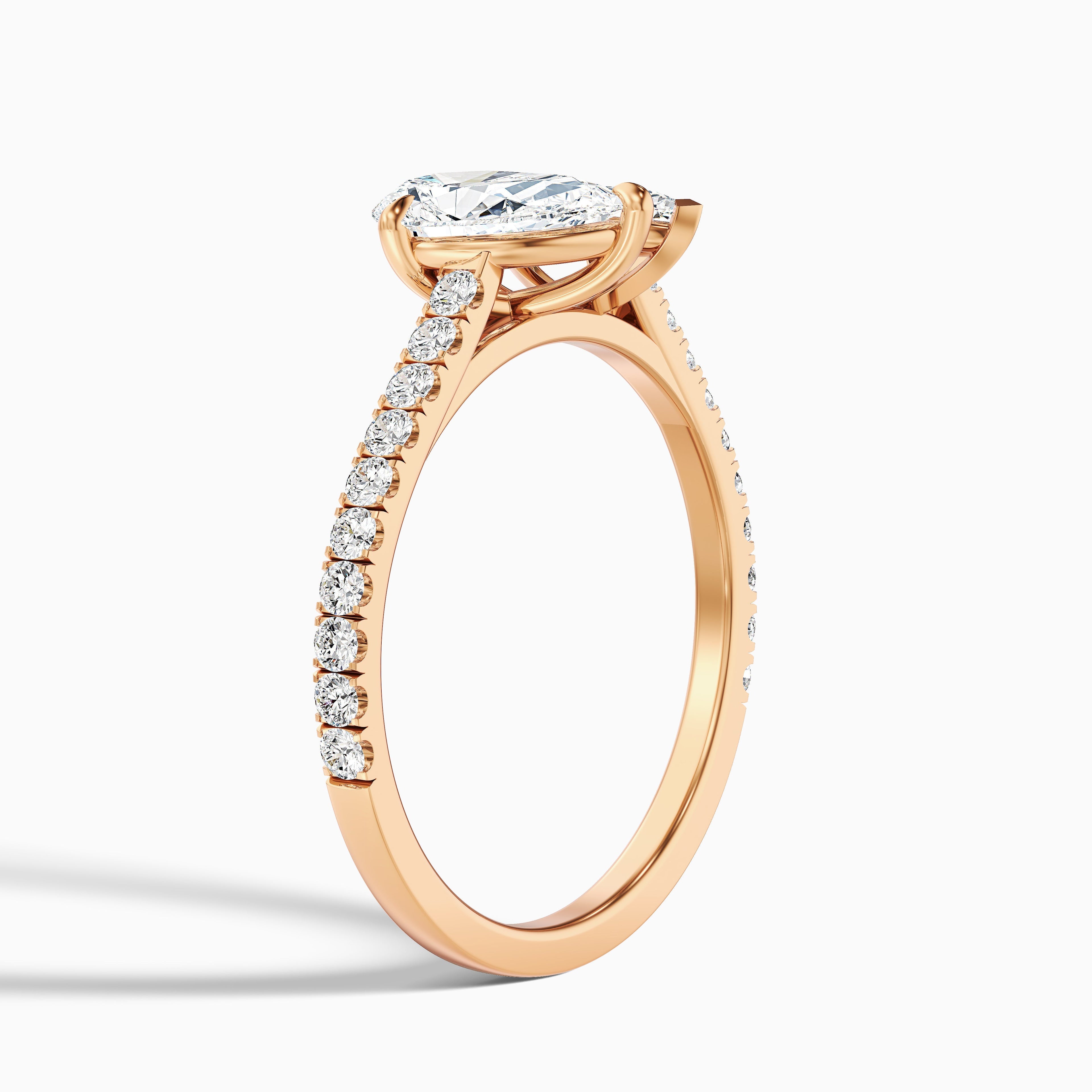 Emma Toi Et Moi Moissanite Ring in 14k Rose Gold With Pear and Marquise Two Stone Diamond (5 Ct. Tw.)  DestGlow