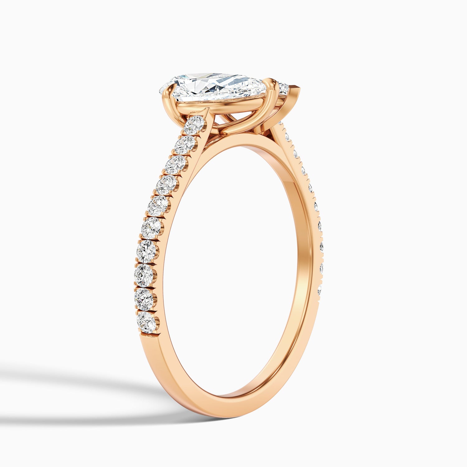 Emma Toi Et Moi Moissanite Ring in 14k White Gold With Pear and Marquise Two Stone Diamond (2.5 Ct. Tw.)