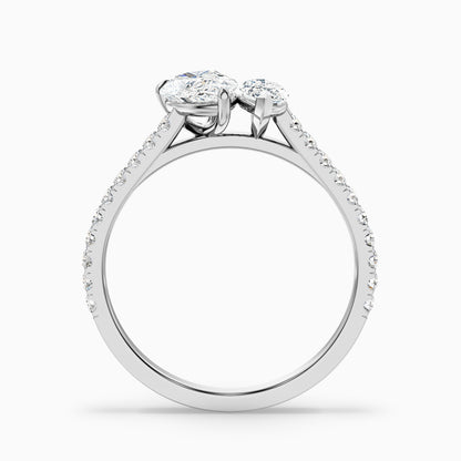 Annie Toi Et Moi Engagement Ring in 925 Sterling Silver With Pear and Marquise Two Stone Lab Grown Diamond (1.5 Ct. Tw.)