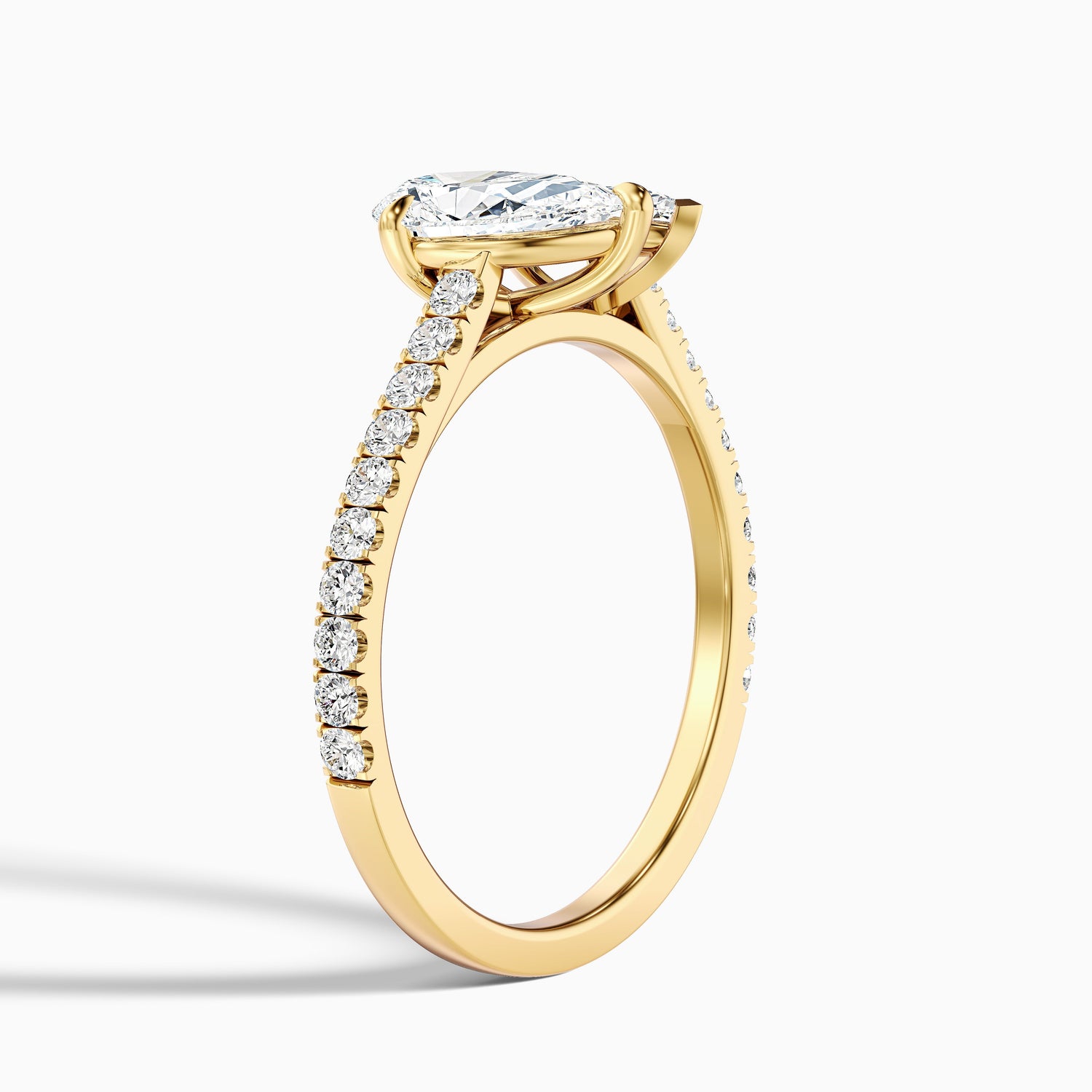 Emma Toi Et Moi Moissanite Ring in 18k Yellow Gold With Pear and Marquise Two Stone Diamond (5 Ct. Tw.)  DestGlow