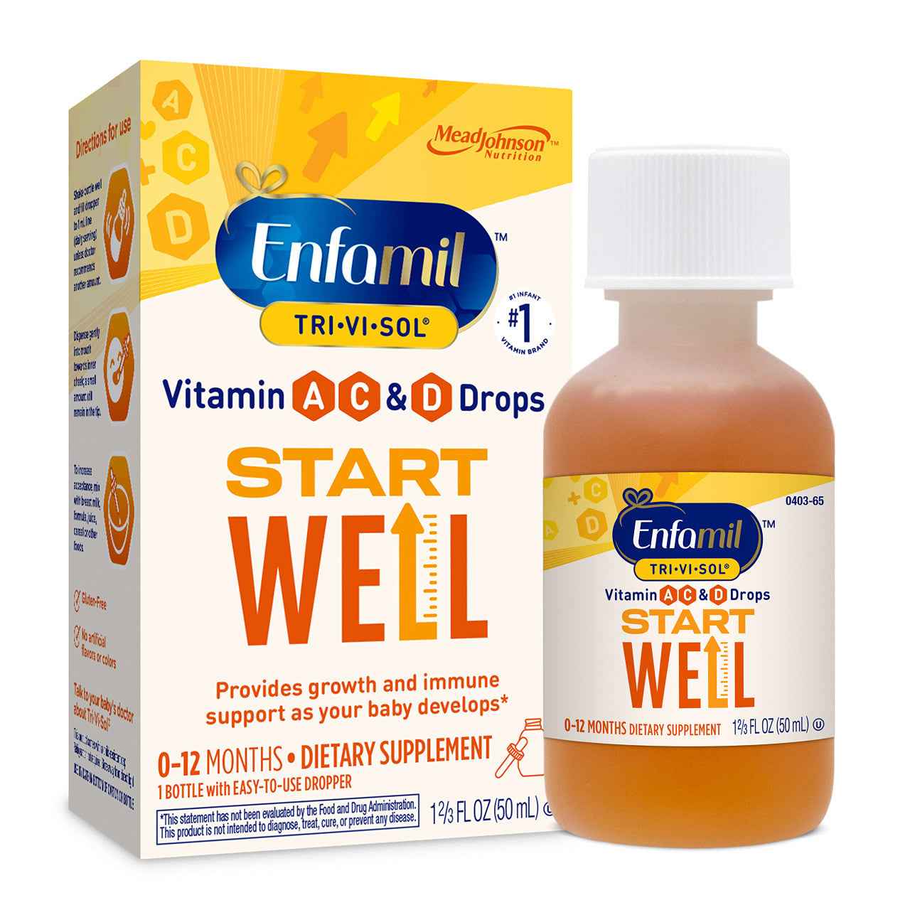 Enfamil Tri-Vi-Sol Supplement Drops Vitamins A D&amp;C For Infants 50 Ml