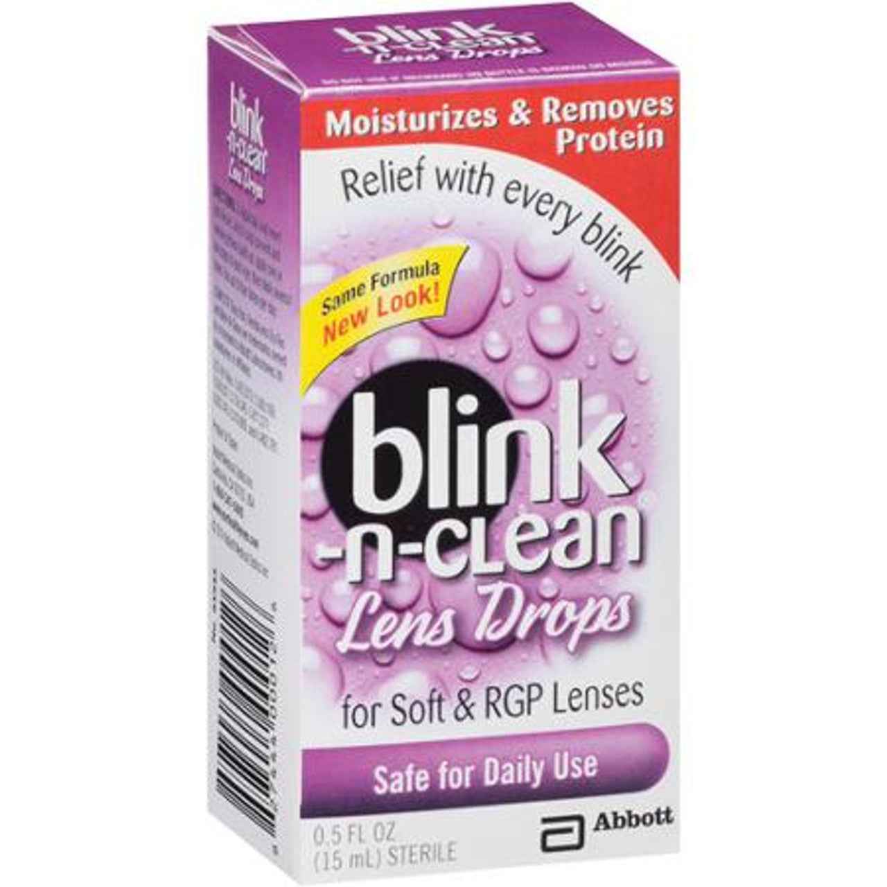 Blink-N-Clean Lens Drops, Lubricating &amp; Cleaning Eye Drops for Contacts, 0.5 fl oz