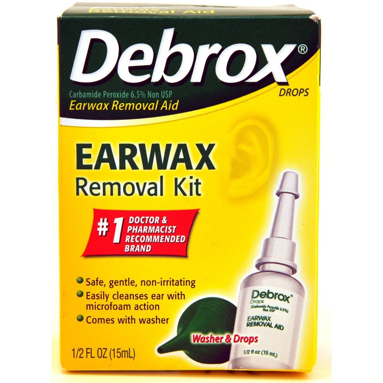 Debrox Earwax Removal Kit, Includes Drops And Ear Syringe Bulb, 0.5 Oz by Pasteur Pharmacy