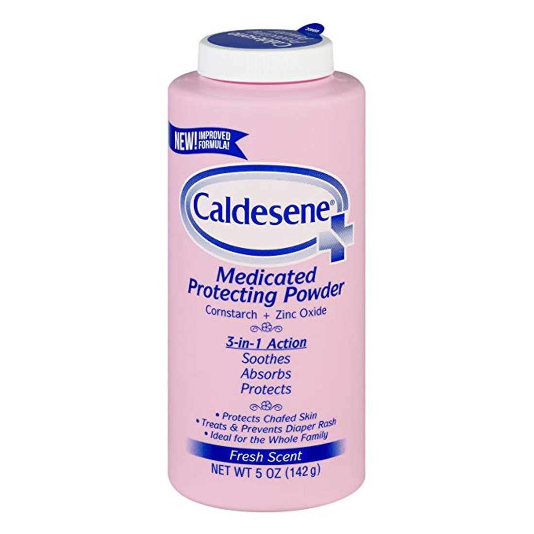 Caldesene Medicated Protecting Powder, Cornstarch &amp; Zinc Oxide, Baby Diaper Rash Treatment, 5 oz 