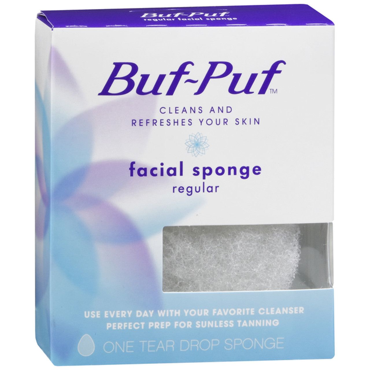 Buf-Puf Regular Facial Sponge, Deep Cleansing &amp; Exfoliating Sponge for Normal to Oily Skin, 1 Count by Pasteur Pharmacy