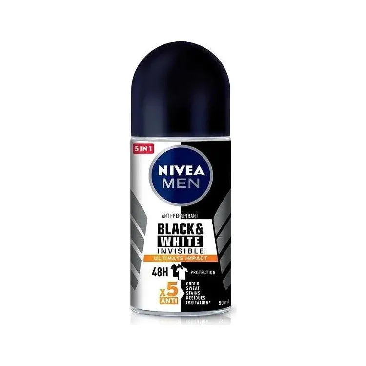 Nivea Men Black &amp; White Invisible Ultimate Impact 48H 5 in 1 Roll-On Deodorant 50 ml by Pasteur Pharmacy