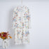 Spring Summer Heavy Industry Stitching Lace Single Breasted Stand Collar Horn Sleeve Printed Dress Short by Ragazza