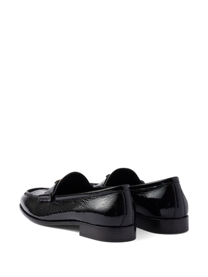 Prada Women Patent Leather Loafers by Luosophy