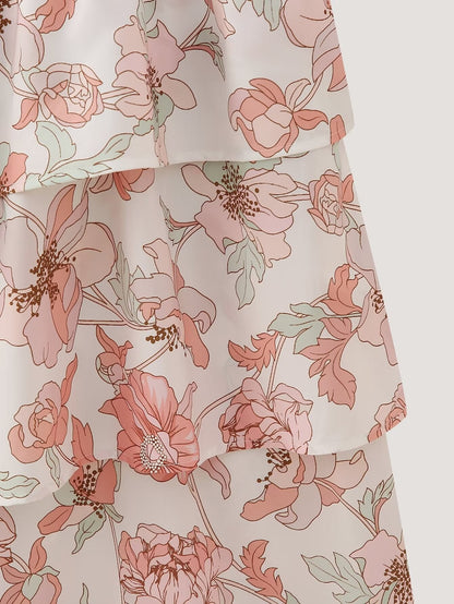 Summer Women Clothing Printed Asymmetric Tiered Dress by Ragazza