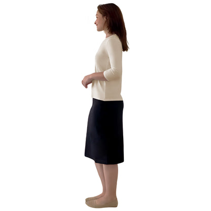 Modest 3/4 Sleeve Layering Shell with Below Collarbone Neckline by Kosher Casual USA