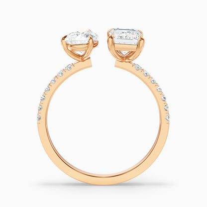 Rosie Toi Et Moi Engagement Ring in 14k Yellow Gold With Pear and Emerald Two Stone Lab Grown Diamond (5 Ct. Tw.)