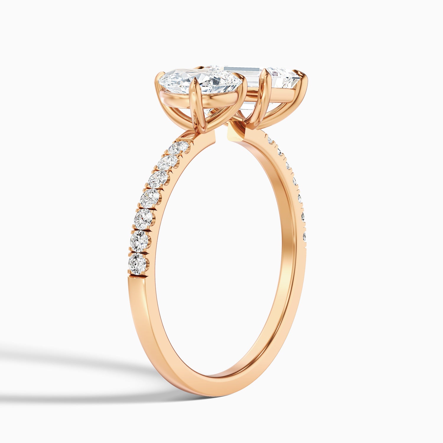 Katie Toi Et Moi Ring in 10k Yellow Gold With Pear and Emerald Two Stone Moissanite Diamond (1 Ct. Tw.)