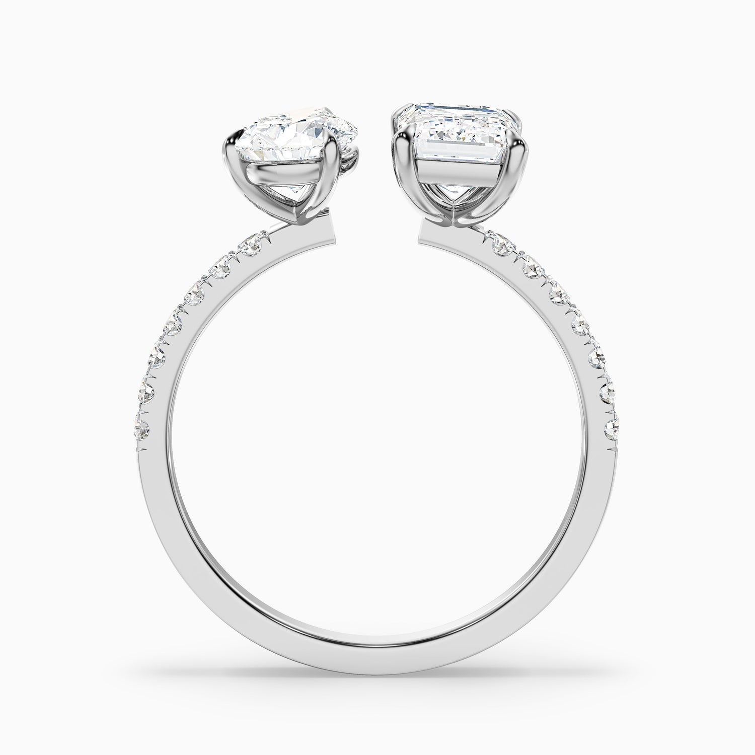 Katie Toi Et Moi Ring in 10k Yellow Gold With Pear and Emerald Two Stone Moissanite Diamond (5 Ct. Tw.)