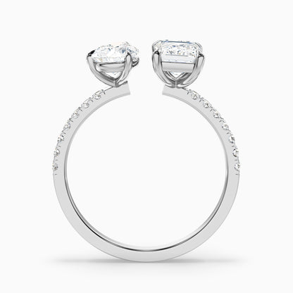 Rosie Toi Et Moi Engagement Ring in 18k Yellow Gold With Pear and Emerald Two Stone Lab Grown Diamond (2 Ct. Tw.)
