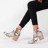Leopard Print Short Boots for Women Spring Autumn High Heel Martin Boots Chunky Heel Pointed Ankle Boots Women  DestGlow