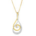 Espira 10K Two-Tone Gold Round Cut Diamond Sparkling Spiral Pendant Necklace (1/6 cttw, J-K Color, I2-I3 Clarity) by Bids.com