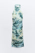Spring Summer Women Clothing Ink Printing Deep V Plunge Large Backless Dress by Ragazza