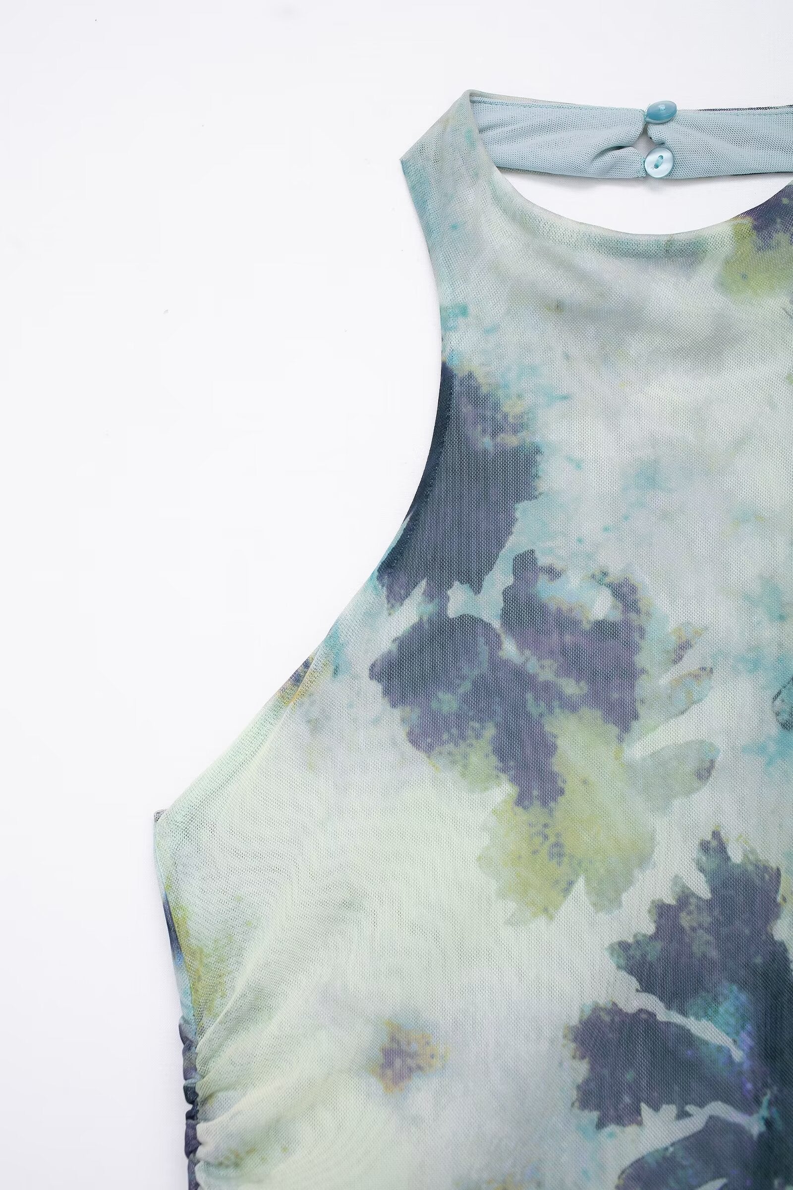 Spring Summer Women Clothing Ink Printing Deep V Plunge Large Backless Dress by Ragazza