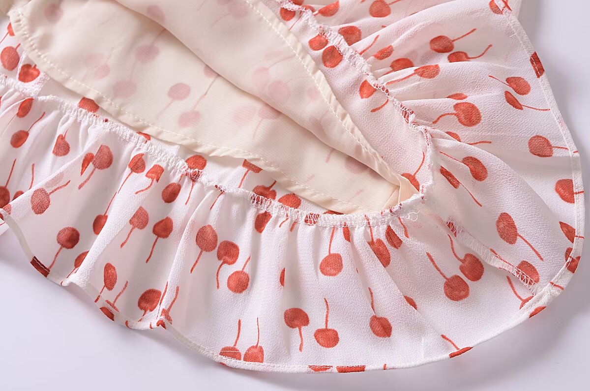 French Sweet Floral Printed Waist Controlled Suspender Dress Slim Fit Slimming Flounce Anti Aging Elegant Dress  DestGlow