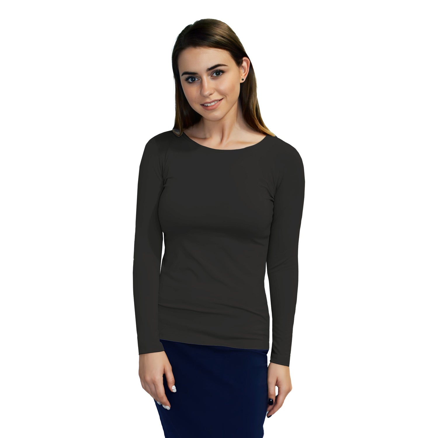 Essential Round-Neck Layering Top - Long Sleeve by Kosher Casual USA