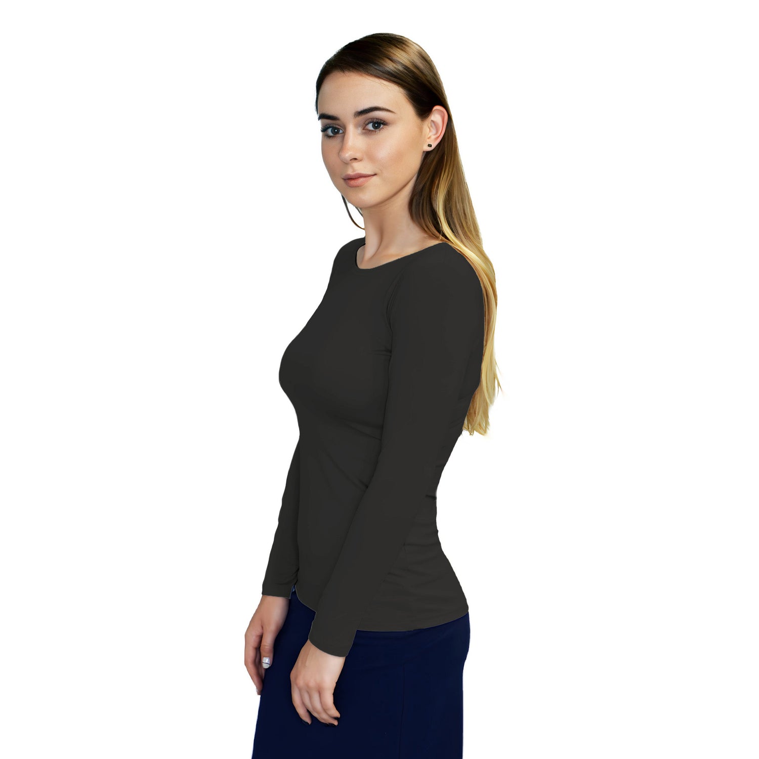 Essential Round-Neck Layering Top - Long Sleeve by Kosher Casual USA