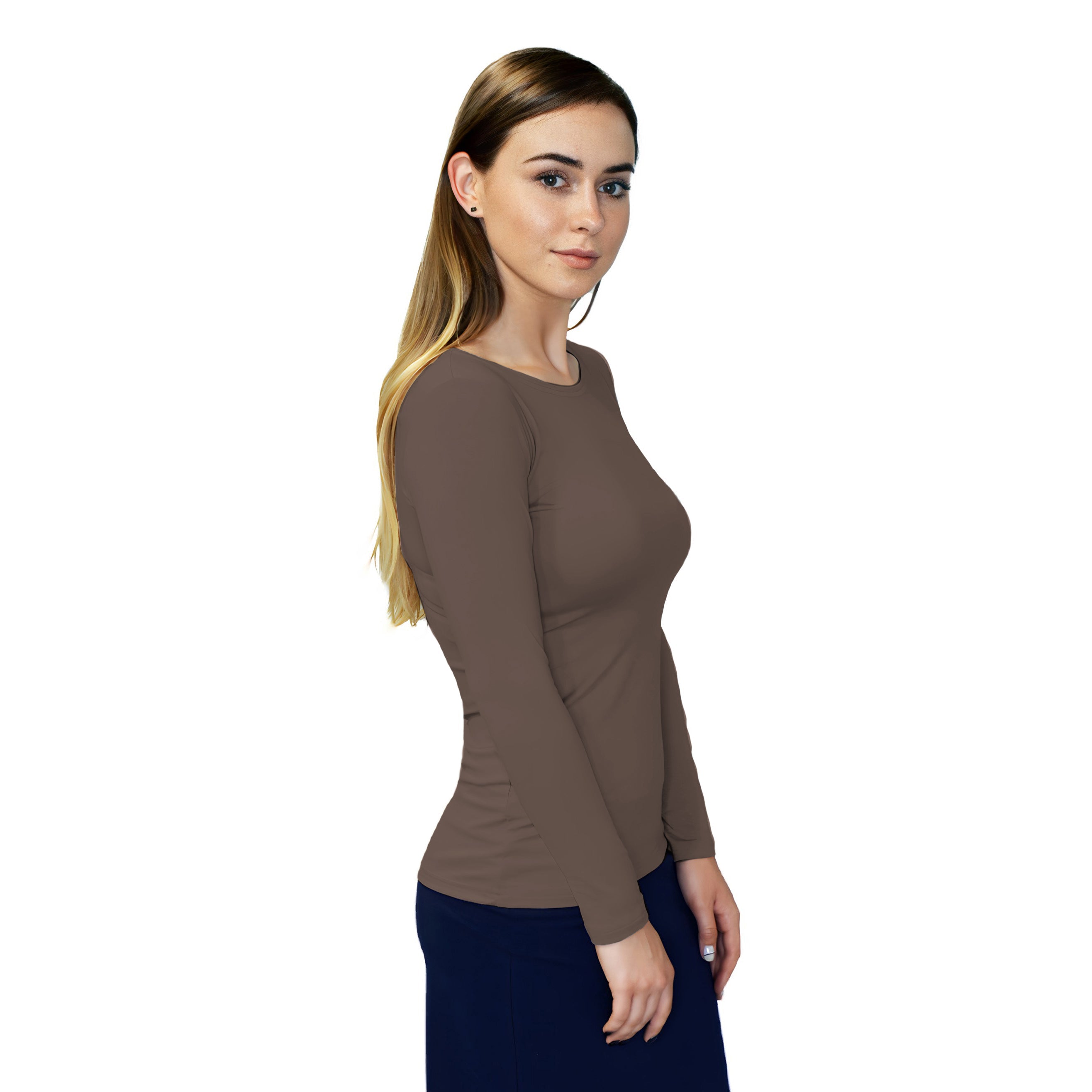 Essential Round-Neck Layering Top - Long Sleeve by Kosher Casual USA