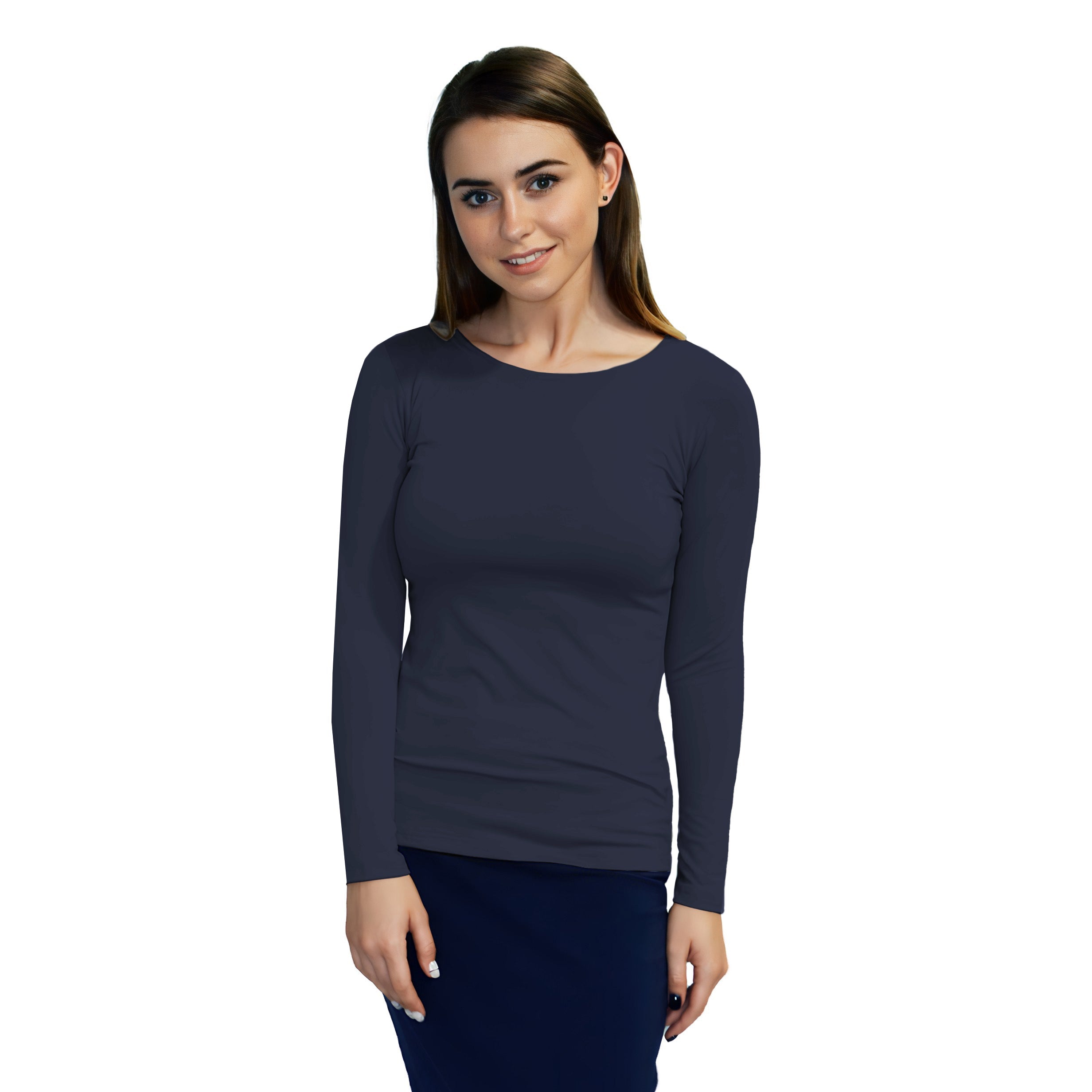 Essential Round-Neck Layering Top - Long Sleeve by Kosher Casual USA