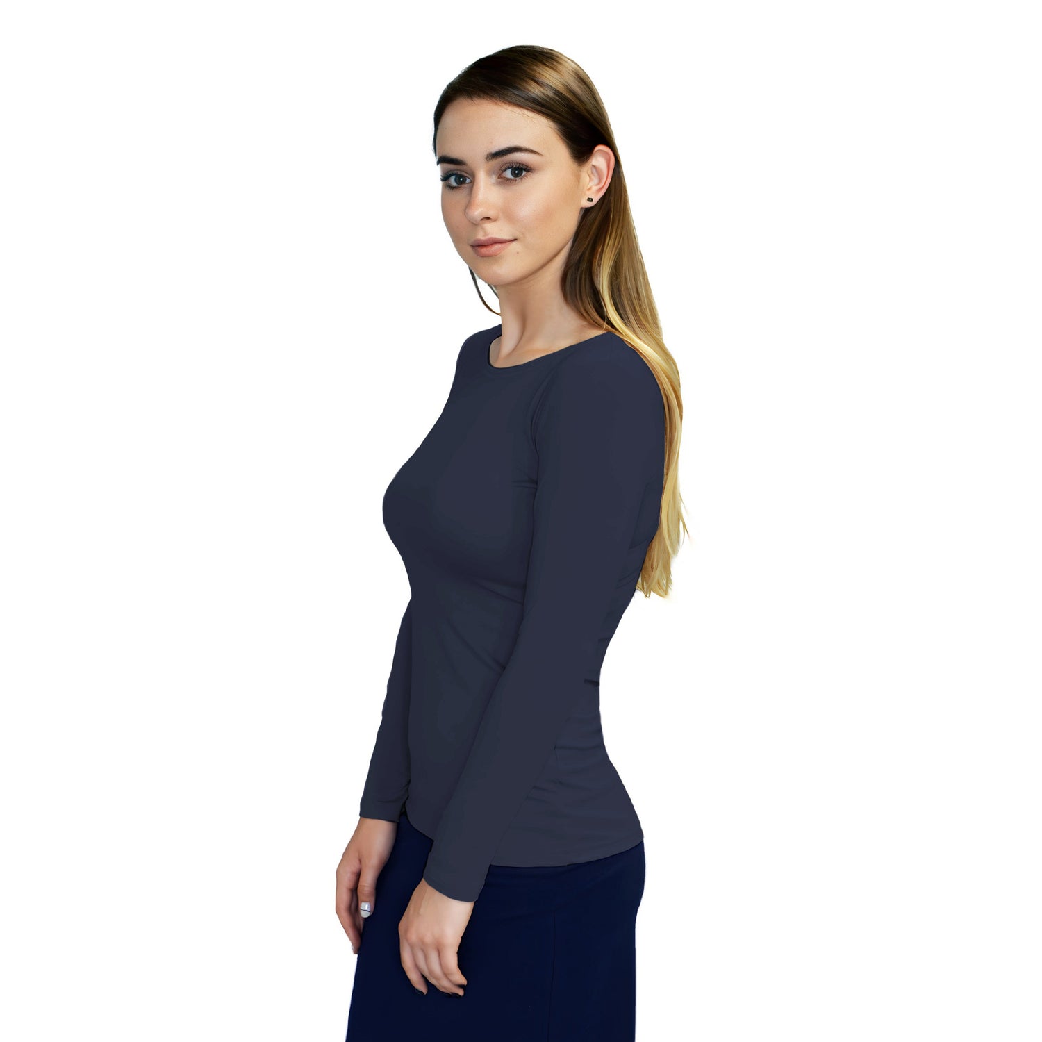 Essential Round-Neck Layering Top - Long Sleeve by Kosher Casual USA