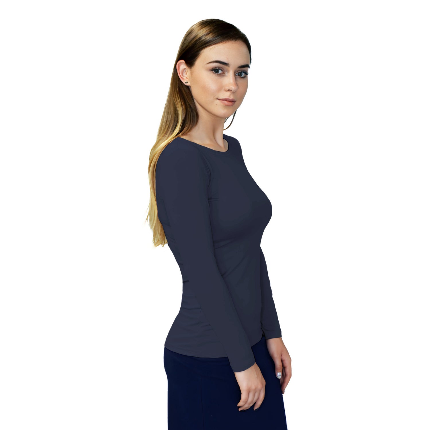 Essential Round-Neck Layering Top - Long Sleeve by Kosher Casual USA