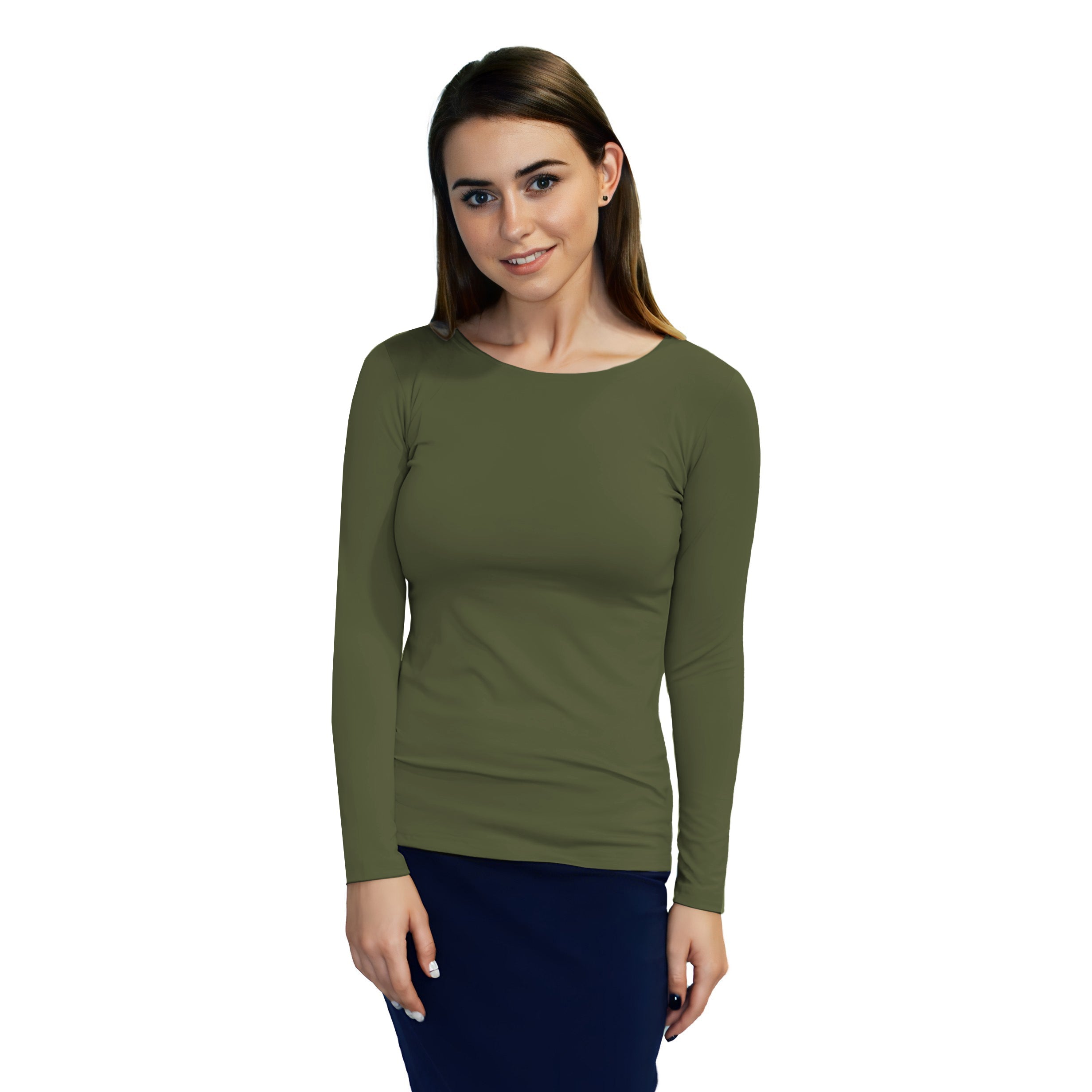 Essential Round-Neck Layering Top - Long Sleeve by Kosher Casual USA