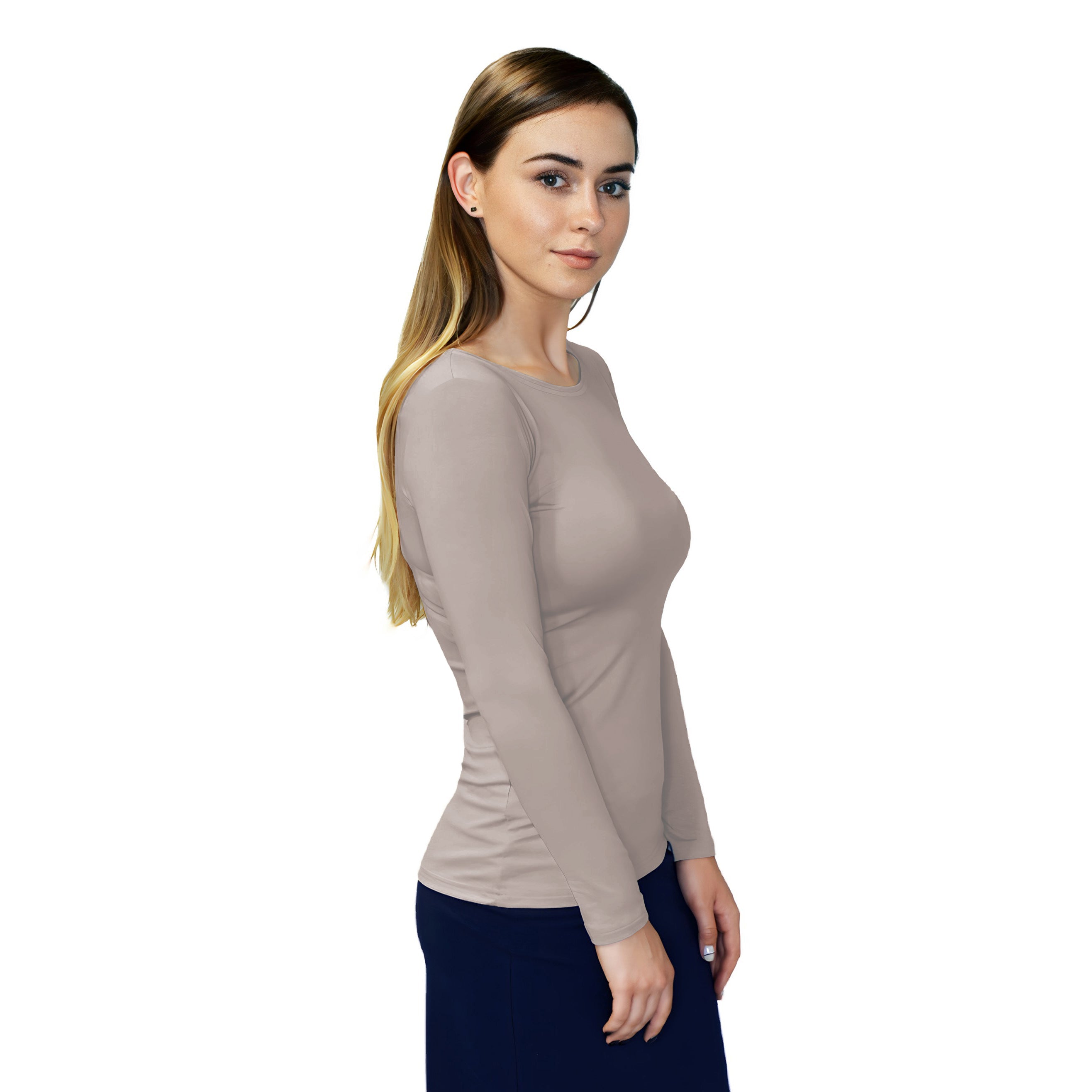 Essential Round-Neck Layering Top - Long Sleeve by Kosher Casual USA