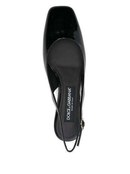 Dolce &amp; Gabbana Women Logo-Heel Patent Leather Slingback Pumps by Luosophy